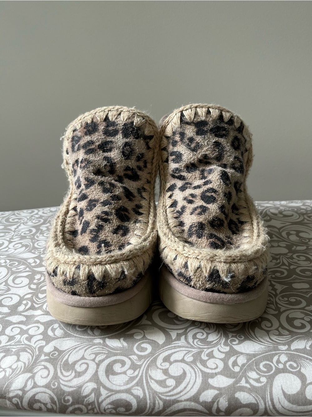 MOU Leopard Print Bounce Ankle Boots - Picture 6 of 8